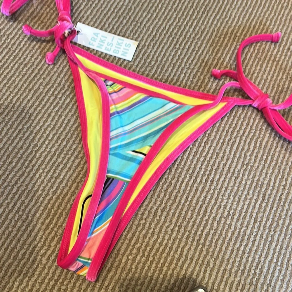 NWT FRANKIES bikini hazel shine bottom in rainbow swirl size XL